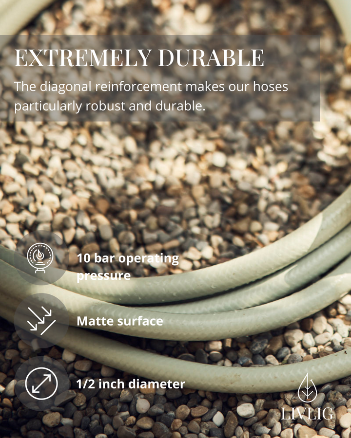 LIVLIG Garden Hose 50ft Graceful Green with Quick Connect Fittings