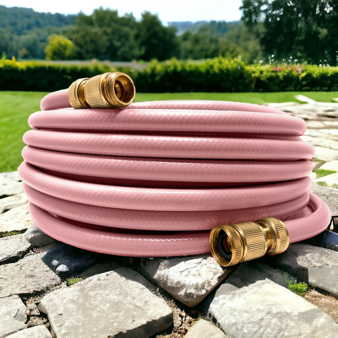 LIVLIG Garden Hose 50ft Romantic Rose with Quick Connect Fittings