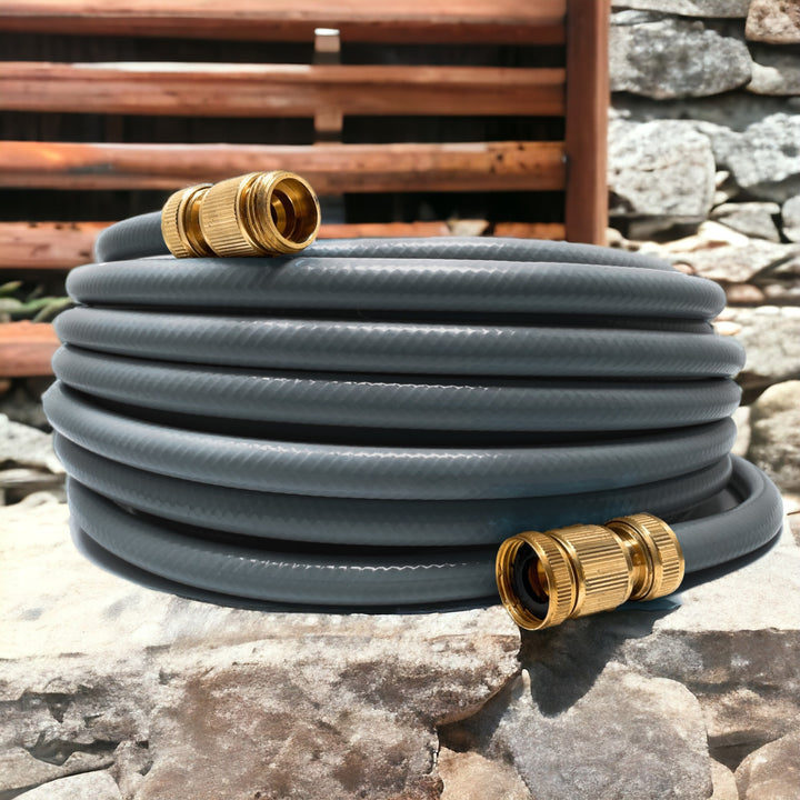LIVLIG Garden Hose 100ft Authentic Anthracite with Quick Connect Fittings