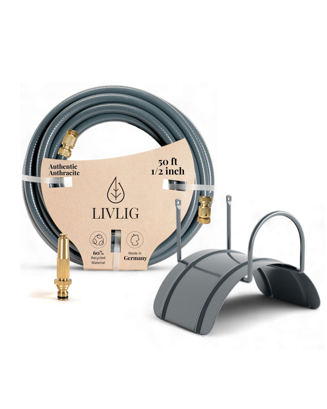 Garden Hose Complete Set Authentic Anthracite 50ft -  - livlig.us